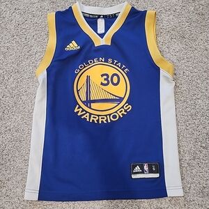 Adidas Kids Golden State Warriors Blue and Gold Jersey Youth Small